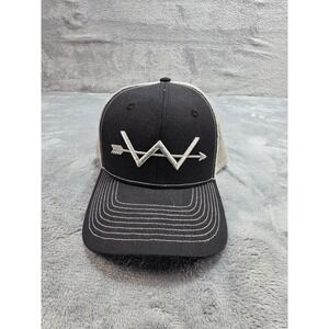 Webb Western Trucker Hat Black Grey Embroidered Arrow Logo Snapback Cap